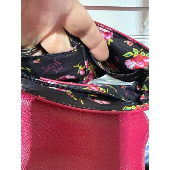 Betsey Johnson Mimi Saddle Crossbody Bag Floral Sides & Lining - Picture 11 of 15